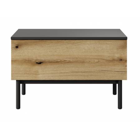 Stolik kawowy z szufladą LAVARO czarny + dąb evoke